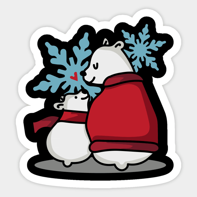 Polar bear with child Sticker by Chaoscreator